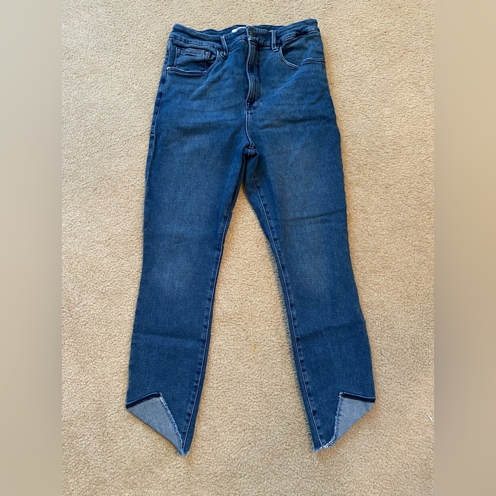 Good American Good Waist Crop Tacked Hem Size 12/31